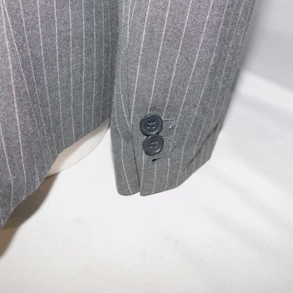 Lands End Womens 16 Gray single button Pinstripe Blazer - Picture 11 of 11
